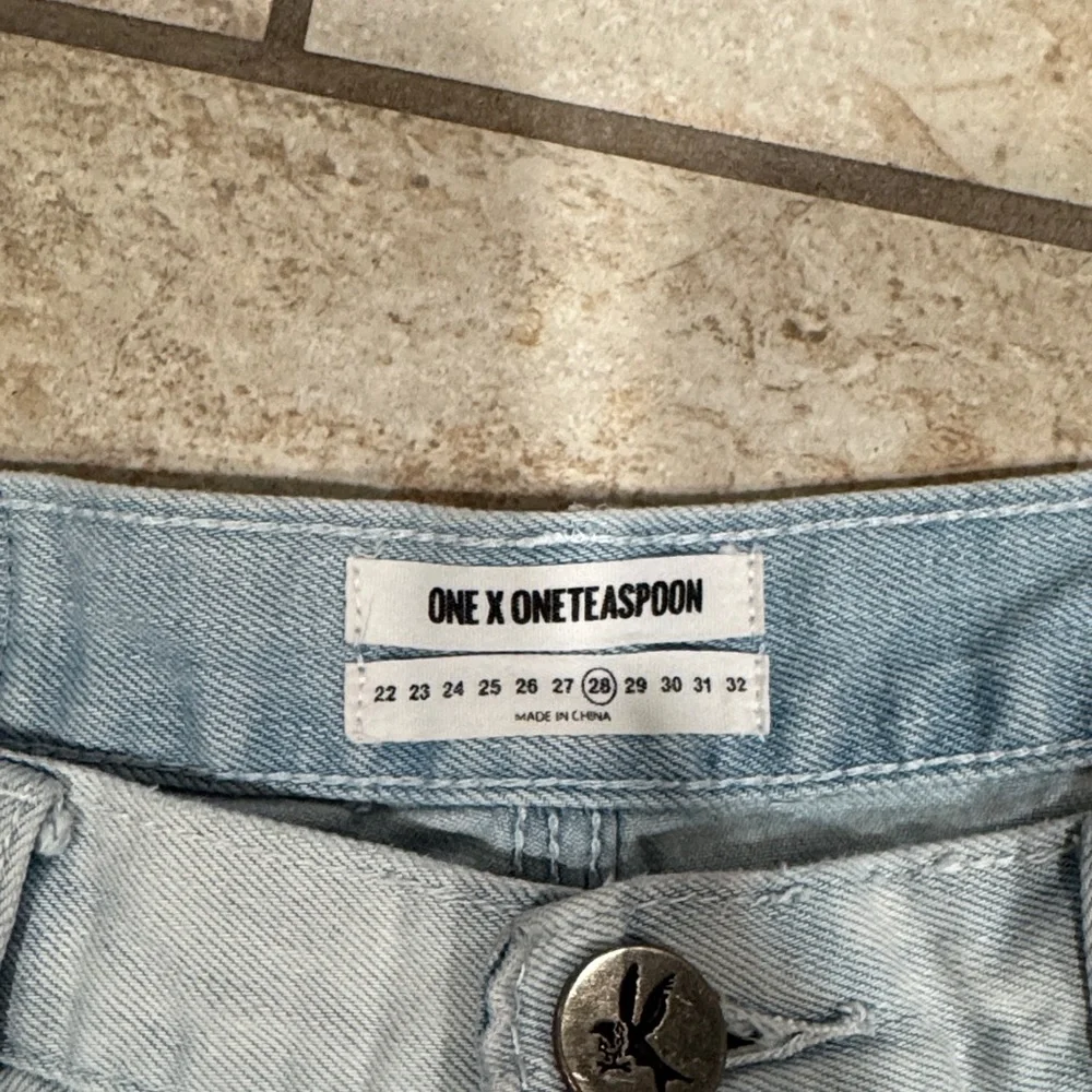 One X One Teaspoon Light Blue Denim Shorts Size 28 - Picture 2 of 6